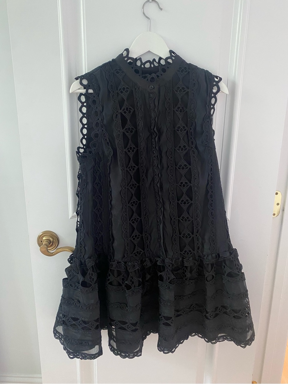 Endless Rose Black Crochet Lace Mini Dress Size M